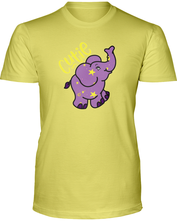 Elephant Cutie T-Shirt - Design 1 - Yellow / S - Clothing elephants womens t-shirts