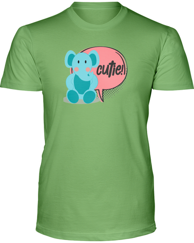 Elephant Cutie T-Shirt - Design 2 - Heather Green / S - Clothing elephants womens t-shirts