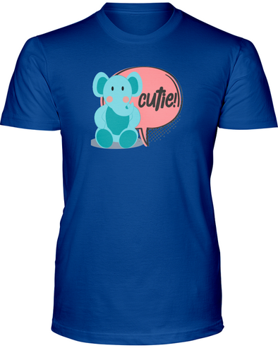 Elephant Cutie T-Shirt - Design 2 - Hthr True Royal / S - Clothing elephants womens t-shirts