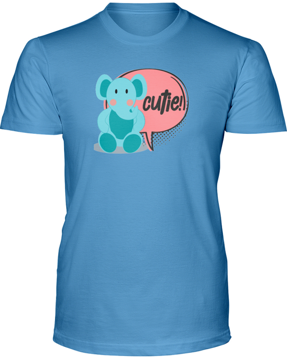 Elephant Cutie T-Shirt - Design 2 - Ocean Blue / S - Clothing elephants womens t-shirts