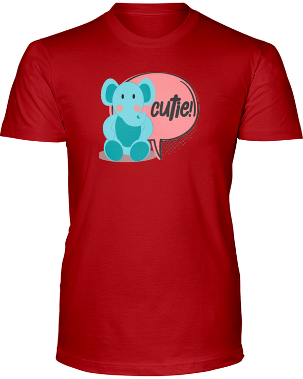 Elephant Cutie T-Shirt - Design 2 - Red / S - Clothing elephants womens t-shirts