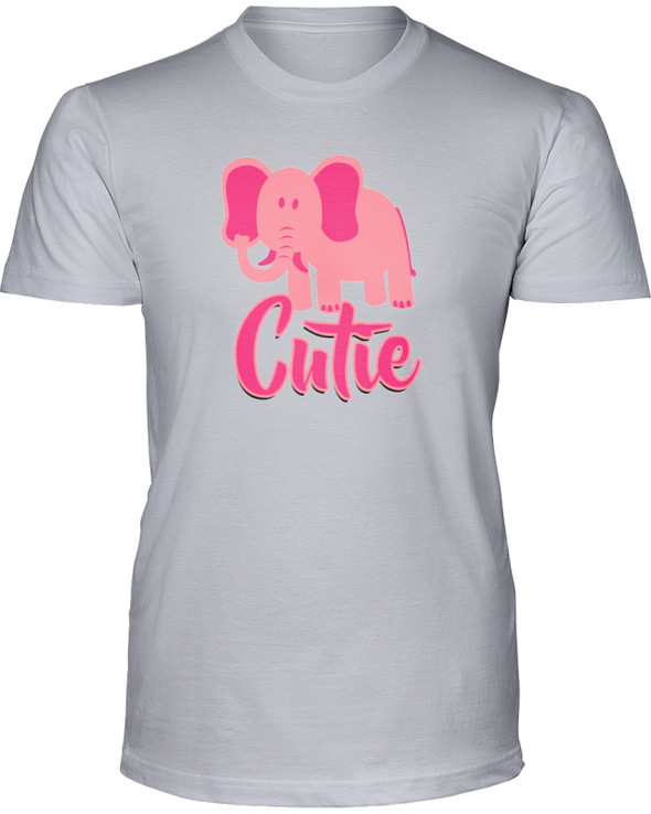 Elephant Cutie T-Shirt - Design 3 - Athletic Heather / S - Clothing elephants womens t-shirts