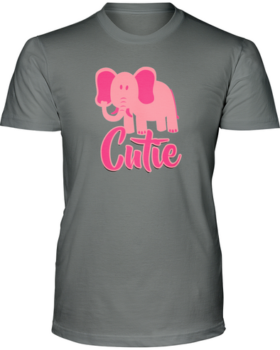 Elephant Cutie T-Shirt - Design 3 - Deep Heather / S - Clothing elephants womens t-shirts