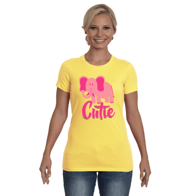 Elephant Cutie T-Shirt - Design 3 - Clothing elephants womens t-shirts