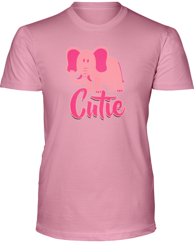 Elephant Cutie T-Shirt - Design 3 - Pink / S - Clothing elephants womens t-shirts
