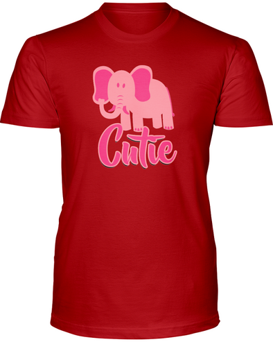 Elephant Cutie T-Shirt - Design 3 - Red / S - Clothing elephants womens t-shirts