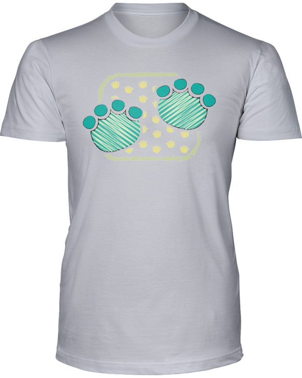 Elephant Footprints T-Shirt - Design 1 - Athletic Heather / S - Clothing elephants womens t-shirts