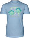 Elephant Footprints T-Shirt - Design 1 - Baby Blue / S - Clothing elephants womens t-shirts