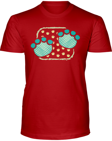 Elephant Footprints T-Shirt - Design 1 - Red / S - Clothing elephants womens t-shirts