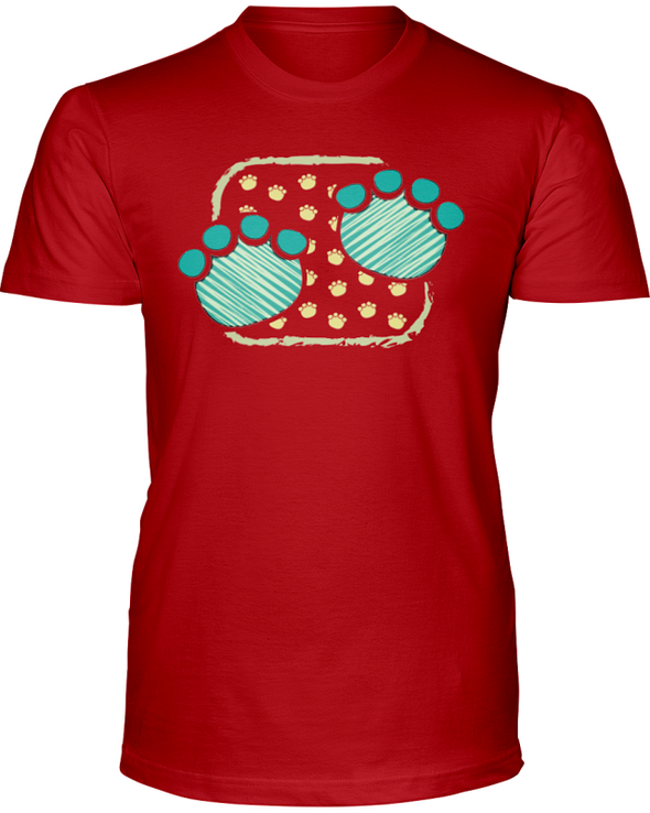 Elephant Footprints T-Shirt - Design 1 - Red / S - Clothing elephants womens t-shirts