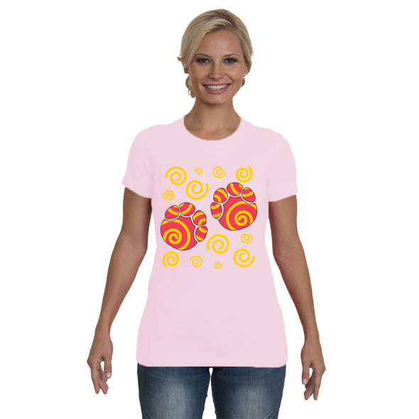 Elephant Footprints T-Shirt - Design 2 - Clothing elephants womens t-shirts