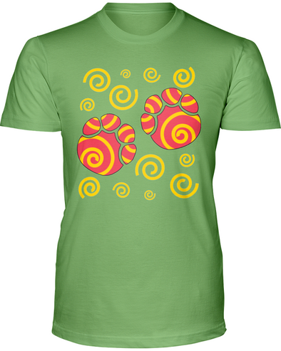 Elephant Footprints T-Shirt - Design 2 - Heather Green / S - Clothing elephants womens t-shirts