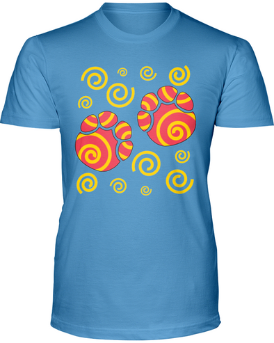 Elephant Footprints T-Shirt - Design 2 - Ocean Blue / S - Clothing elephants womens t-shirts