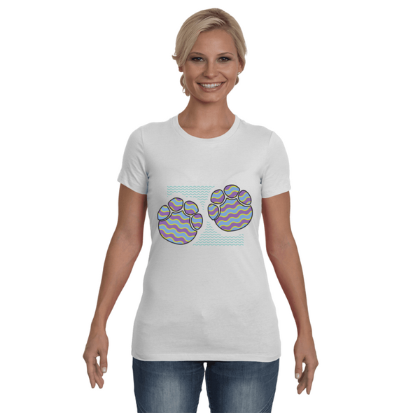 Elephant Footprints T-Shirt - Design 3 - Clothing elephants womens t-shirts