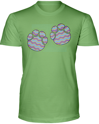 Elephant Footprints T-Shirt - Design 3 - Heather Green / S - Clothing elephants womens t-shirts