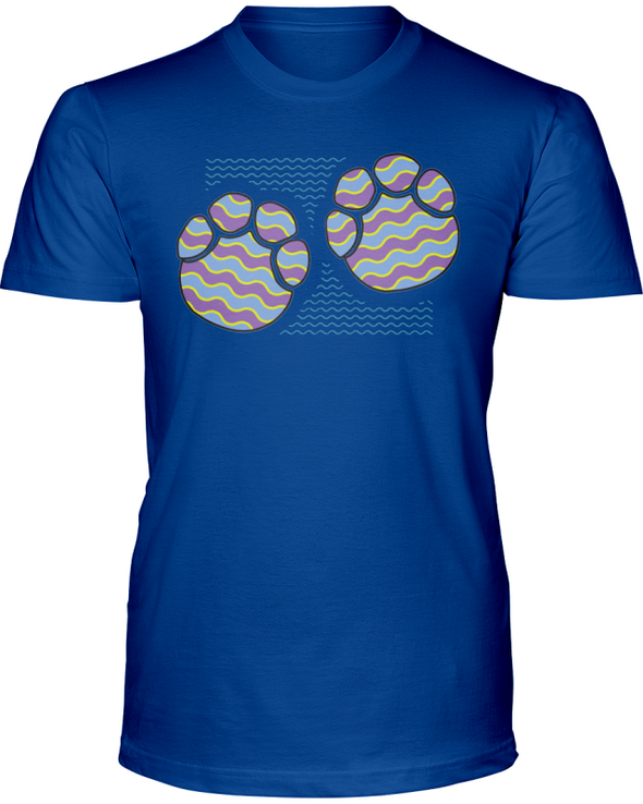 Elephant Footprints T-Shirt - Design 3 - Hthr True Royal / S - Clothing elephants womens t-shirts