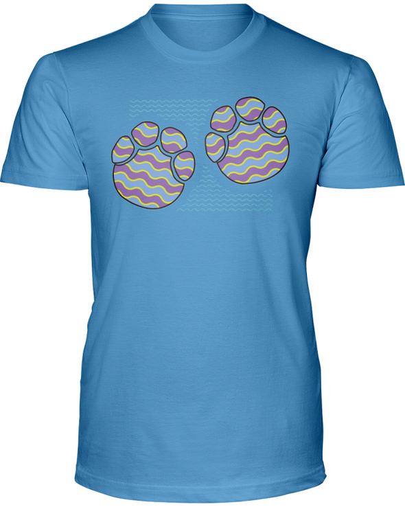 Elephant Footprints T-Shirt - Design 3 - Ocean Blue / S - Clothing elephants womens t-shirts