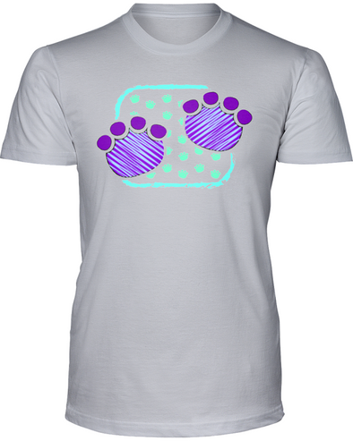 Elephant Footprints T-Shirt - Design 4 - Athletic Heather / S - Clothing elephants womens t-shirts