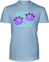 Elephant Footprints T-Shirt - Design 4 - Baby Blue / S - Clothing elephants womens t-shirts