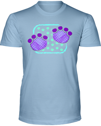 Elephant Footprints T-Shirt - Design 4 - Baby Blue / S - Clothing elephants womens t-shirts