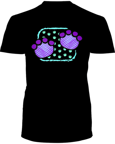 Elephant Footprints T-Shirt - Design 4 - Black / S - Clothing elephants womens t-shirts