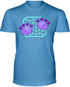 Elephant Footprints T-Shirt - Design 4 - Ocean Blue / S - Clothing elephants womens t-shirts