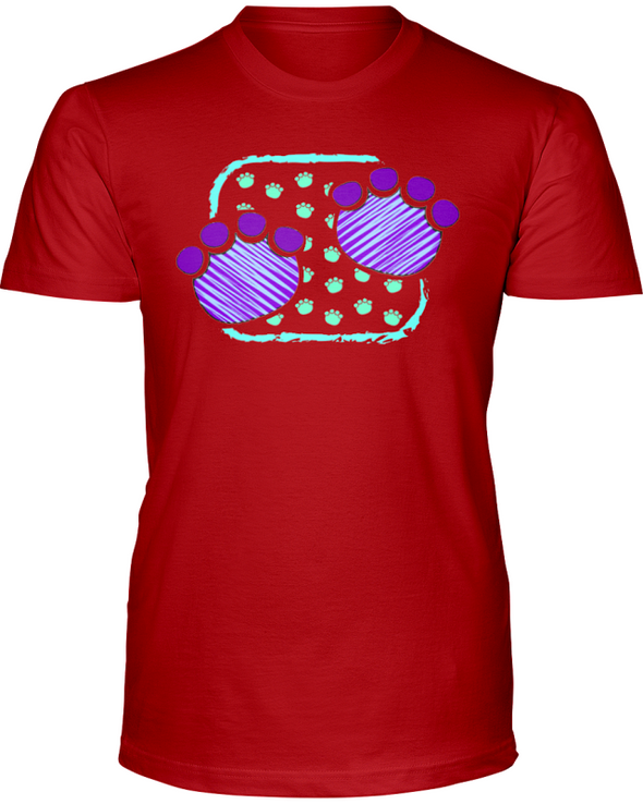 Elephant Footprints T-Shirt - Design 4 - Red / S - Clothing elephants womens t-shirts
