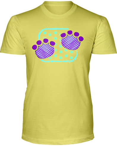 Elephant Footprints T-Shirt - Design 4 - Yellow / S - Clothing elephants womens t-shirts