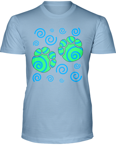 Elephant Footprints T-Shirt - Design 5 - Baby Blue / S - Clothing elephants womens t-shirts