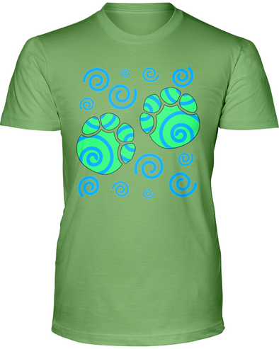Elephant Footprints T-Shirt - Design 5 - Heather Green / S - Clothing elephants womens t-shirts