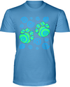 Elephant Footprints T-Shirt - Design 5 - Ocean Blue / S - Clothing elephants womens t-shirts