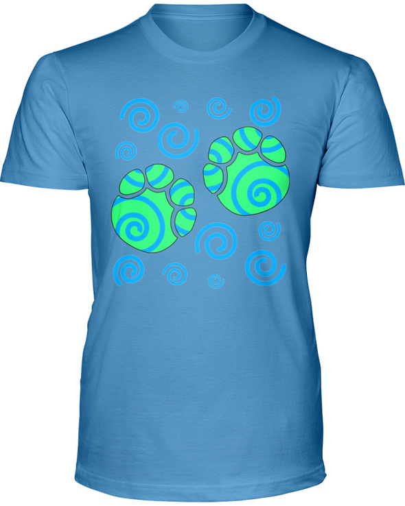 Elephant Footprints T-Shirt - Design 5 - Ocean Blue / S - Clothing elephants womens t-shirts