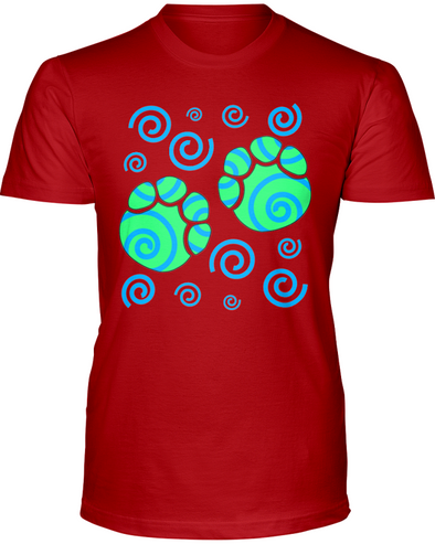 Elephant Footprints T-Shirt - Design 5 - Red / S - Clothing elephants womens t-shirts