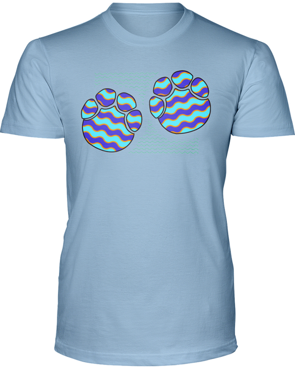 Elephant Footprints T-Shirt - Design 6 - Baby Blue / S - Clothing elephants womens t-shirts