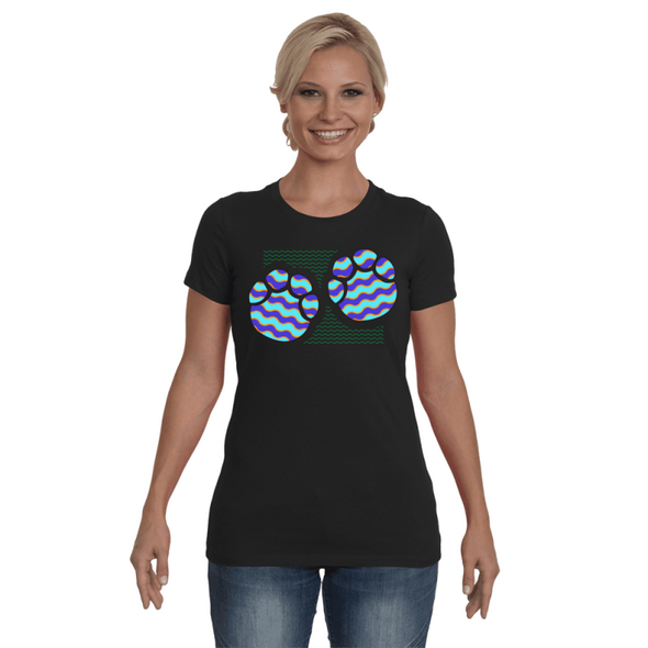 Elephant Footprints T-Shirt - Design 6 - Clothing elephants womens t-shirts