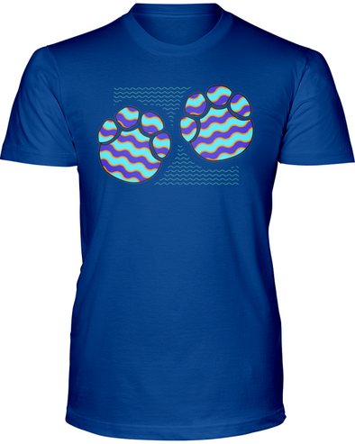 Elephant Footprints T-Shirt - Design 6 - Hthr True Royal / S - Clothing elephants womens t-shirts