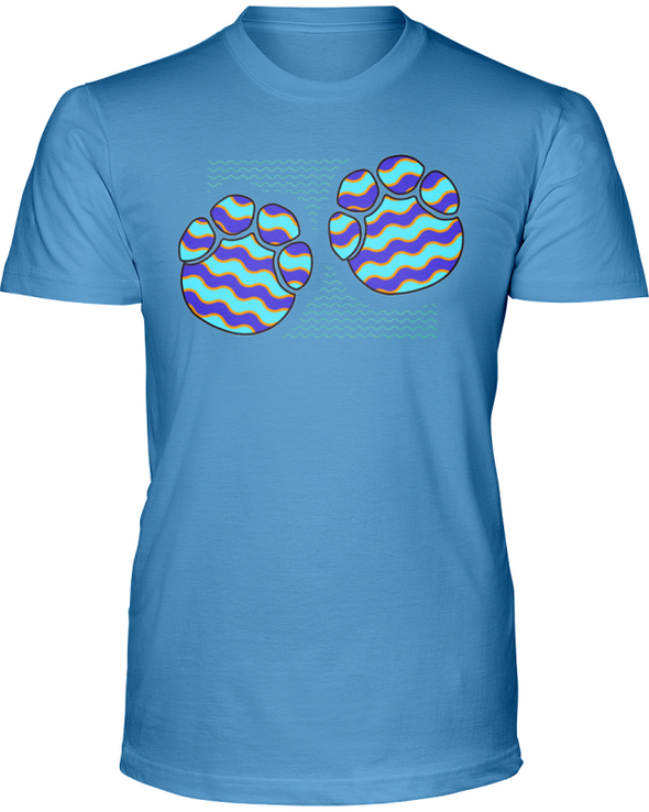 Elephant Footprints T-Shirt - Design 6 - Ocean Blue / S - Clothing elephants womens t-shirts
