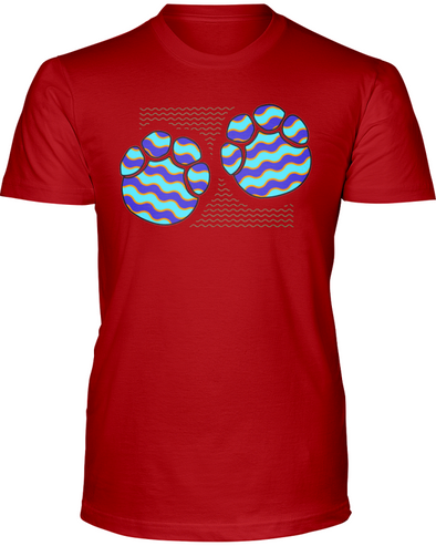 Elephant Footprints T-Shirt - Design 6 - Red / S - Clothing elephants womens t-shirts