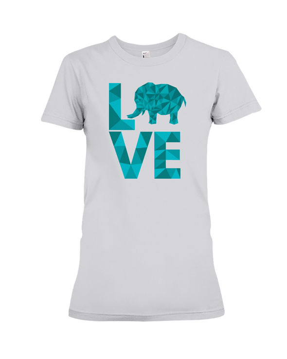 Elephant Love T-Shirt - Aqua - Athletic Heather / S - Clothing elephants womens t-shirts