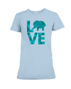 Elephant Love T-Shirt - Aqua - Baby Blue / S - Clothing elephants womens t-shirts