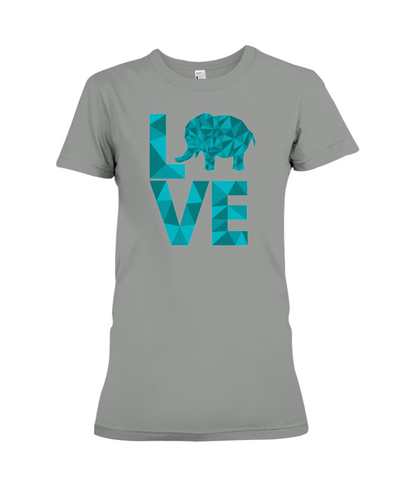 Elephant Love T-Shirt - Aqua - Deep Heather / S - Clothing elephants womens t-shirts