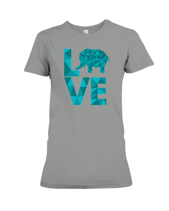 Elephant Love T-Shirt - Aqua - Deep Heather / S - Clothing elephants womens t-shirts