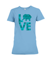 Elephant Love T-Shirt - Aqua - Ocean Blue / S - Clothing elephants womens t-shirts