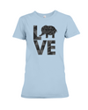 Elephant Love T-Shirt - Black - Baby Blue / S - Clothing elephants womens t-shirts