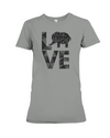 Elephant Love T-Shirt - Black - Deep Heather / S - Clothing elephants womens t-shirts