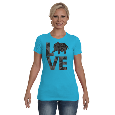 Elephant Love T-Shirt - Black - Clothing elephants womens t-shirts