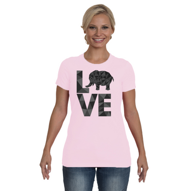Elephant Love T-Shirt - Black - Clothing elephants womens t-shirts