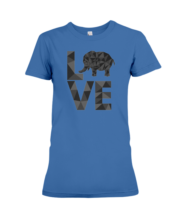 Elephant Love T-Shirt - Black - Hthr True Royal / S - Clothing elephants womens t-shirts