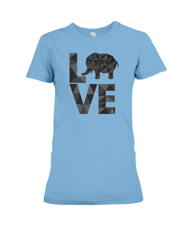 Elephant Love T-Shirt - Black - Ocean Blue / S - Clothing elephants womens t-shirts