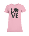 Elephant Love T-Shirt - Black - Pink / S - Clothing elephants womens t-shirts